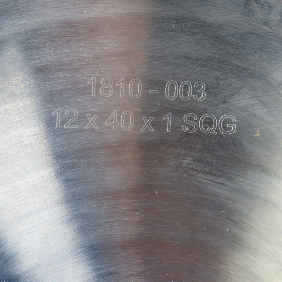 1810-003 12" x 40 x 1SQG Tooth Carbide Tipped Saw Blade 1" Arbor