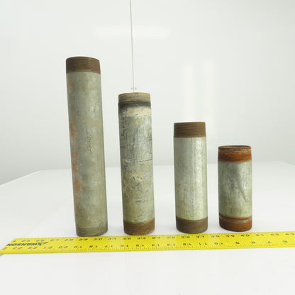 2" Galvanized Steel Malleable Iron Pipe Nipple Mixed Lot of 4