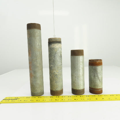 2" Galvanized Steel Malleable Iron Pipe Nipple Mixed Lot of 4