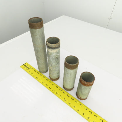 2" Galvanized Steel Malleable Iron Pipe Nipple Mixed Lot of 4