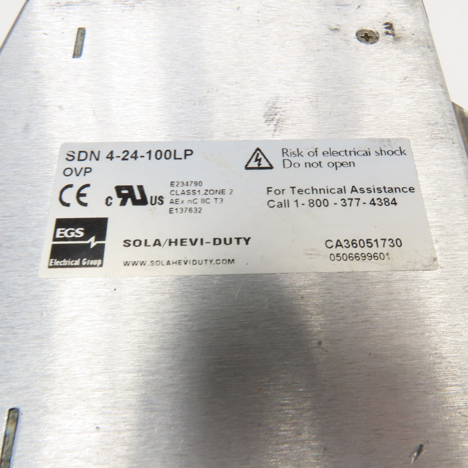 Sola SDN 4-24-100LP 115/230VAC Class 2 Power Supply 24 -25.7VDC