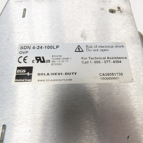 Sola SDN 4-24-100LP 115/230VAC Class 2 Power Supply 24 -25.7VDC