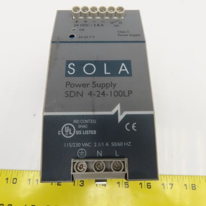 Sola SDN 4-24-100LP 115/230VAC Class 2 Power Supply 24 -25.7VDC