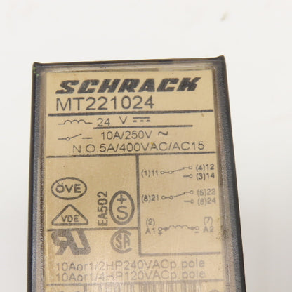 Schrack MT221024 Plug In Relay 250V Socket Base Lot Of 3