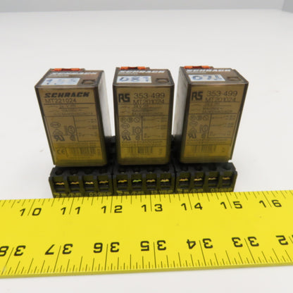 Schrack MT221024 Plug In Relay 250V Socket Base Lot Of 3