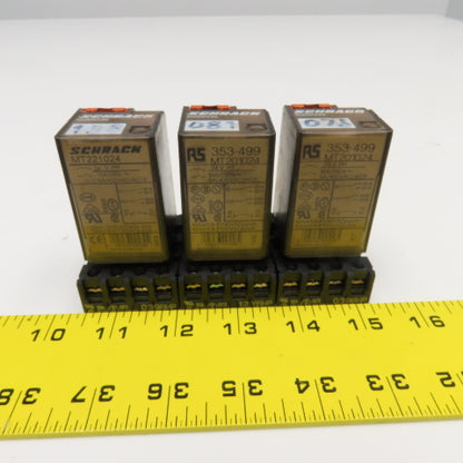Schrack MT221024 Plug In Relay 250V Socket Base Lot Of 3