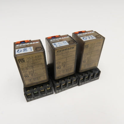 Schrack MT221024 Plug In Relay 250V Socket Base Lot Of 3