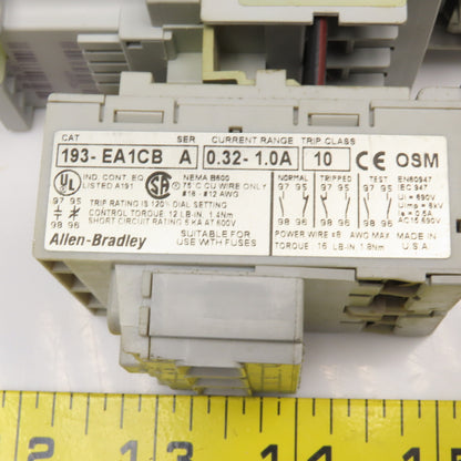 Allen Bradley 100-C12D10 193-EA1CB 600V Contactor Relay 0.32-1.0A Trip Overload