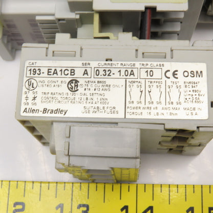 Allen Bradley 100-C12D10 193-EA1CB 600V Contactor Relay 0.32-1.0A Trip Overload