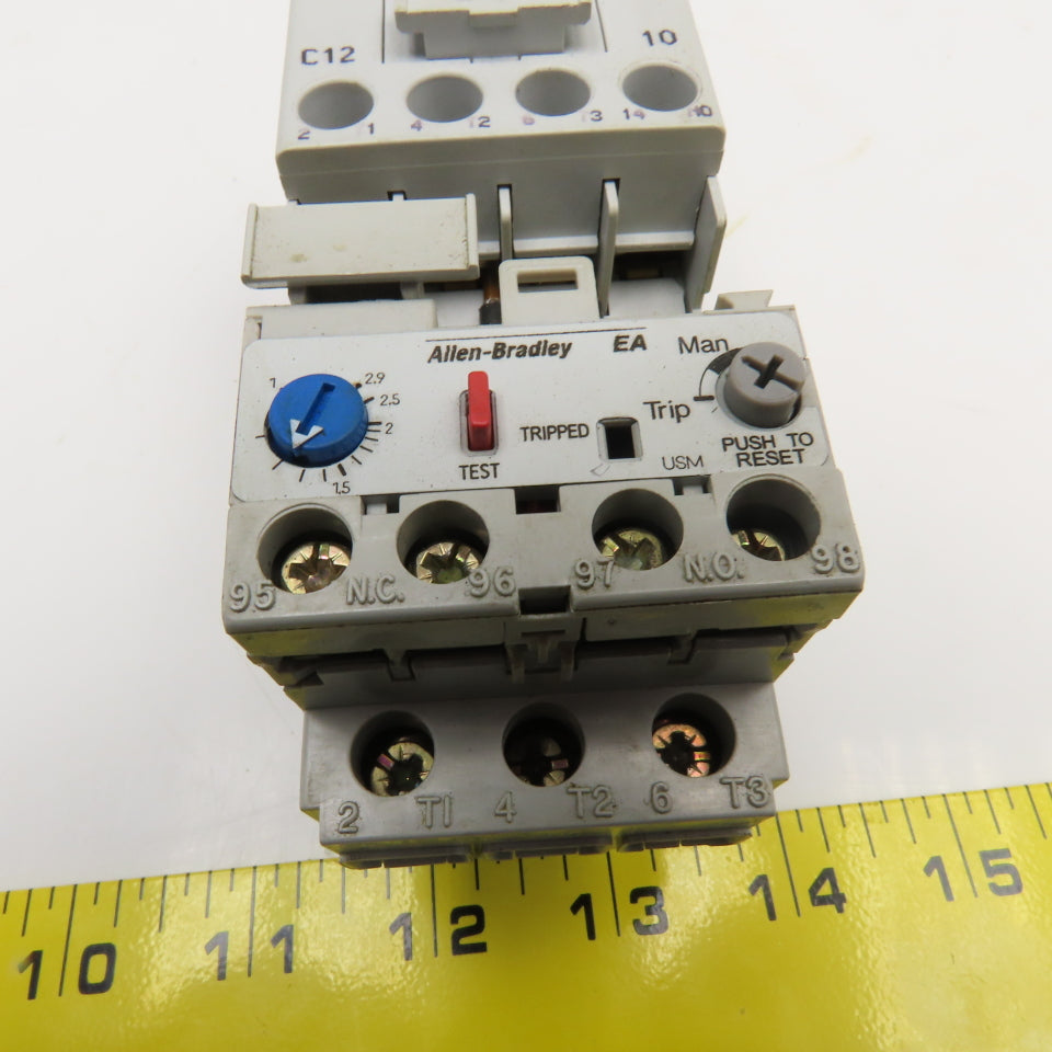 Allen Bradley 100-C12D10 193-EA1DB 600V Contactor Relay 1.0-2.9A Trip Overload