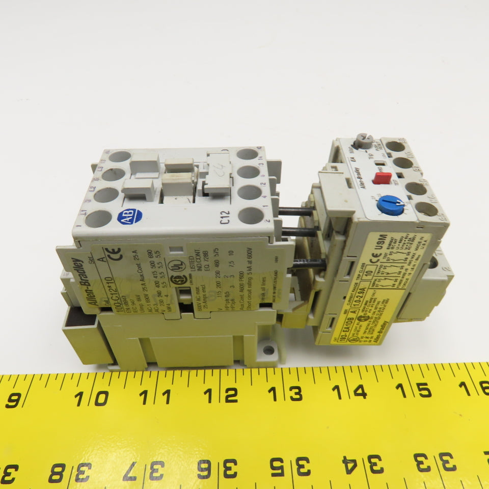 Allen Bradley 100-C12D10 193-EA1DB 600V Contactor Relay 1.0-2.9A Trip Overload