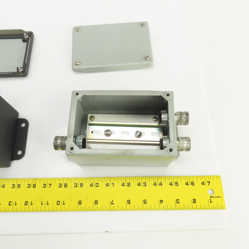 Hoffman A-604SC 6"x 4"x3" Electrical Enclosure W/Back Plate & Screw Cover Lot/2
