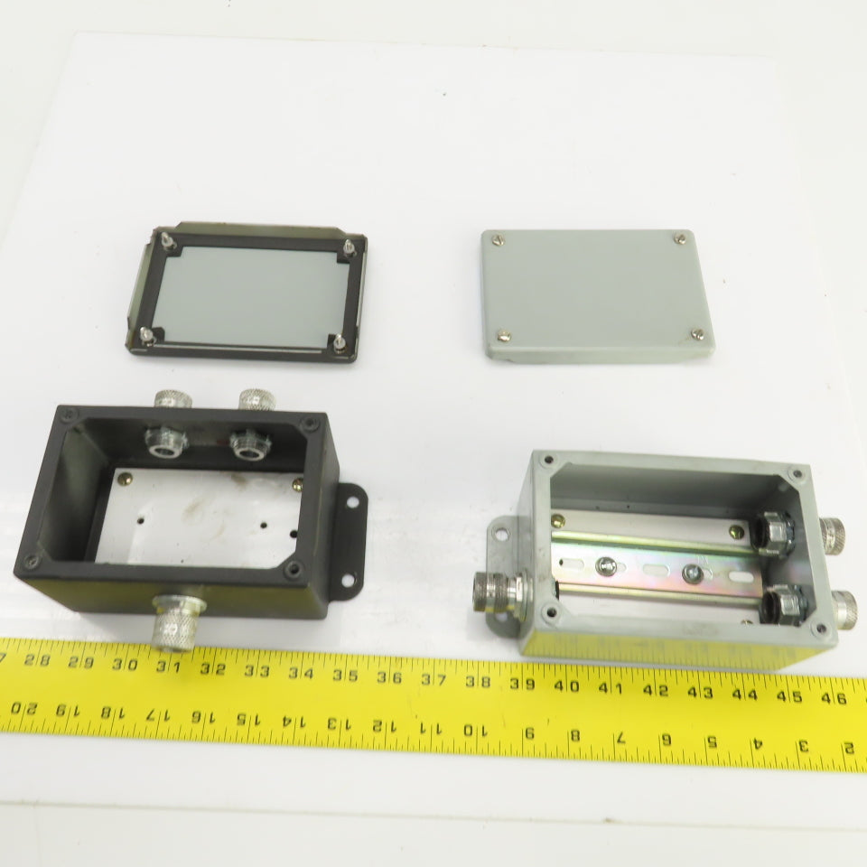 Hoffman A-604SC 6"x 4"x3" Electrical Enclosure W/Back Plate & Screw Cover Lot/2