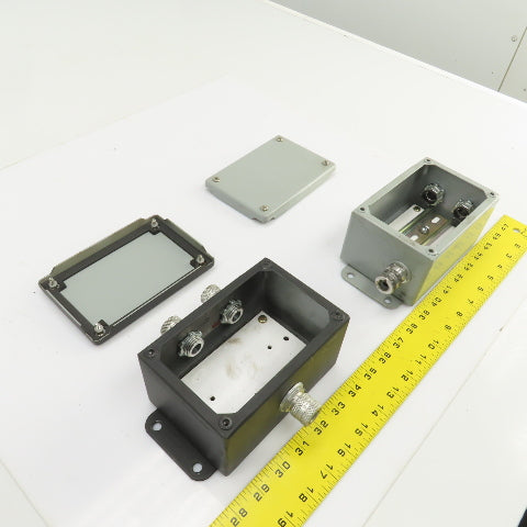 Hoffman A-604SC 6"x 4"x3" Electrical Enclosure W/Back Plate & Screw Cover Lot/2