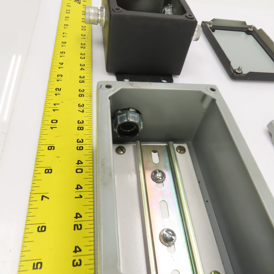 Hoffman A-604SC 6"x 4"x3" Electrical Enclosure W/Back Plate & Screw Cover Lot/2