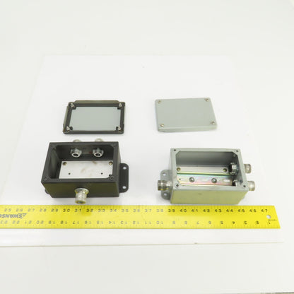 Hoffman A-604SC 6"x 4"x3" Electrical Enclosure W/Back Plate & Screw Cover Lot/2
