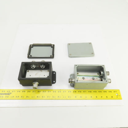 Hoffman A-604SC 6"x 4"x3" Electrical Enclosure W/Back Plate & Screw Cover Lot/2