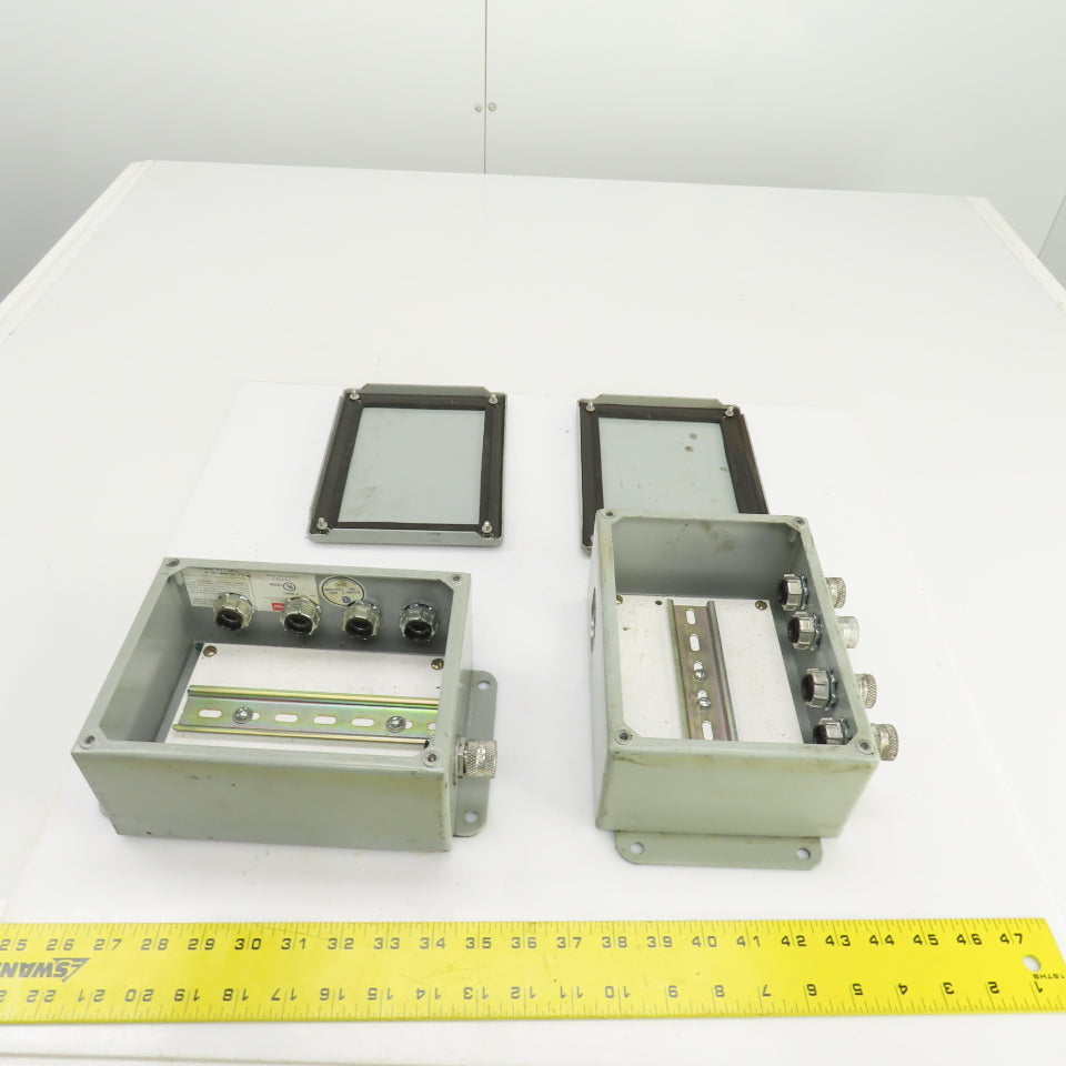Hoffman A-806SC 8x6x3-1/2" Electrical Enclosure W/Back Plate & Screw Cover Lot/2