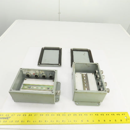 Hoffman A-806SC 8x6x3-1/2" Electrical Enclosure W/Back Plate & Screw Cover Lot/2