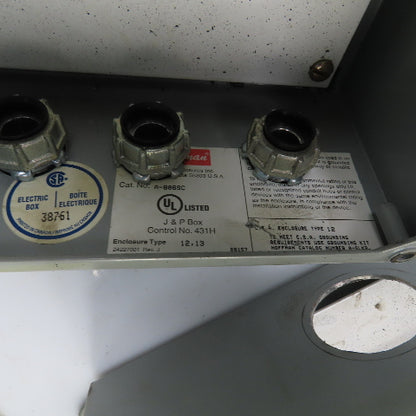 Hoffman A-806SC 8x6x3-1/2" Electrical Enclosure W/Back Plate & Screw Cover Lot/2