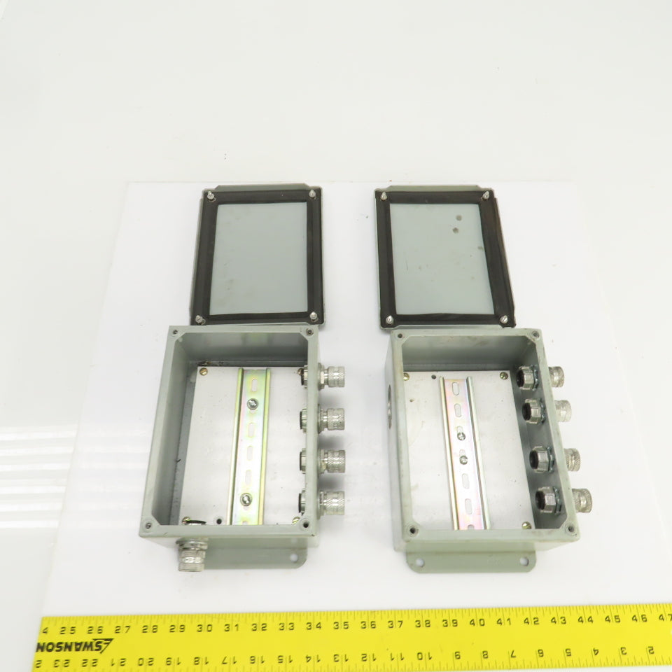 Hoffman A-806SC 8x6x3-1/2" Electrical Enclosure W/Back Plate & Screw Cover Lot/2