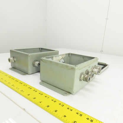 Hoffman A-806SC 8x6x3-1/2" Electrical Enclosure W/Back Plate & Screw Cover Lot/2