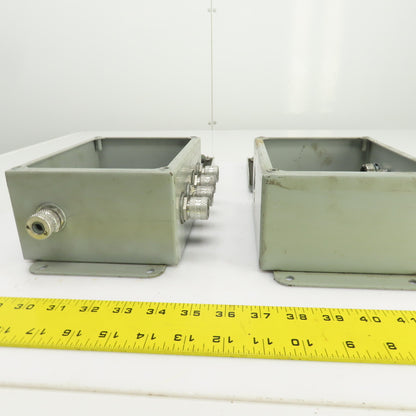 Hoffman A-806SC 8x6x3-1/2" Electrical Enclosure W/Back Plate & Screw Cover Lot/2