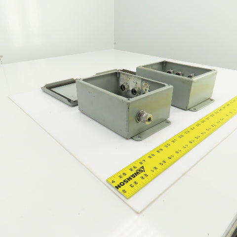 Hoffman A-806SC 8x6x3-1/2" Electrical Enclosure W/Back Plate & Screw Cover Lot/2
