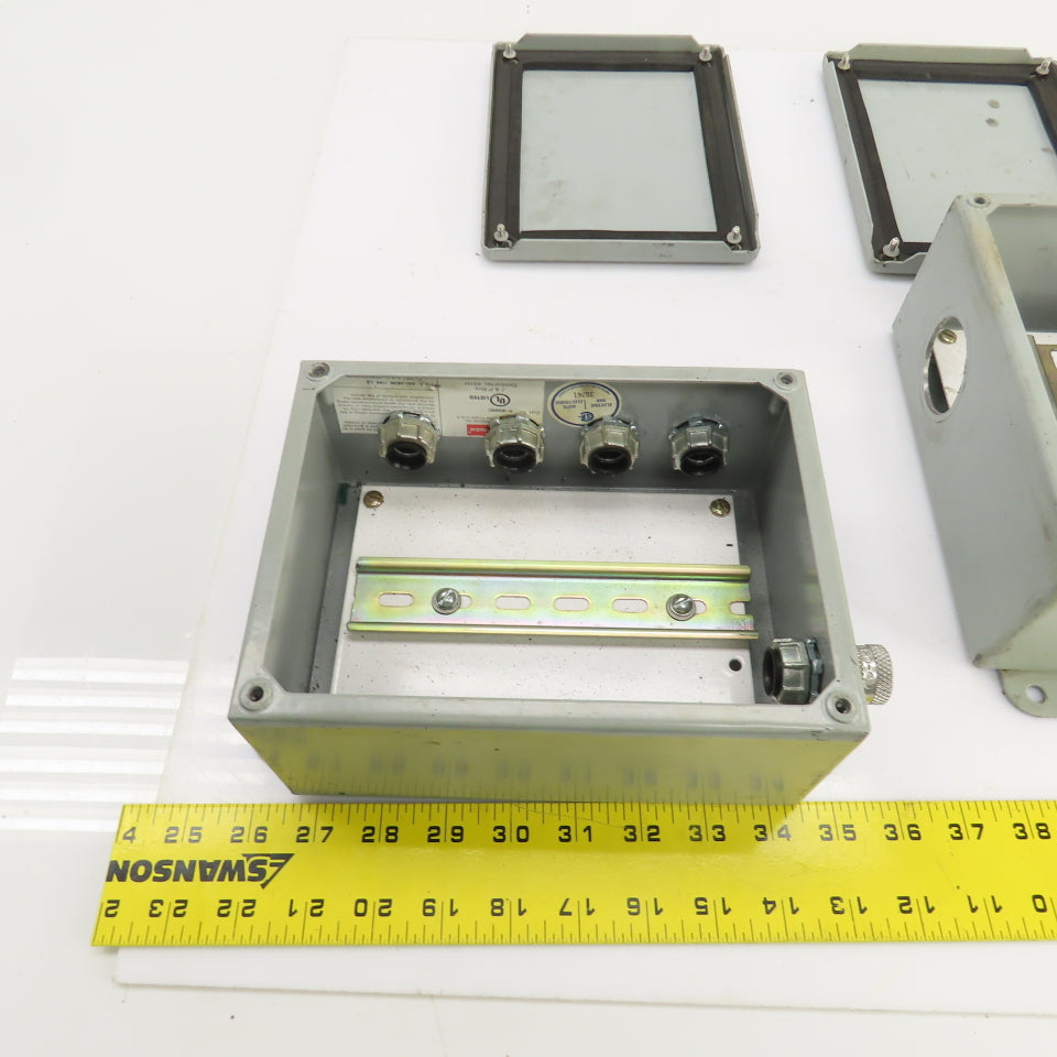 Hoffman A-806SC 8x6x3-1/2" Electrical Enclosure W/Back Plate & Screw Cover Lot/2