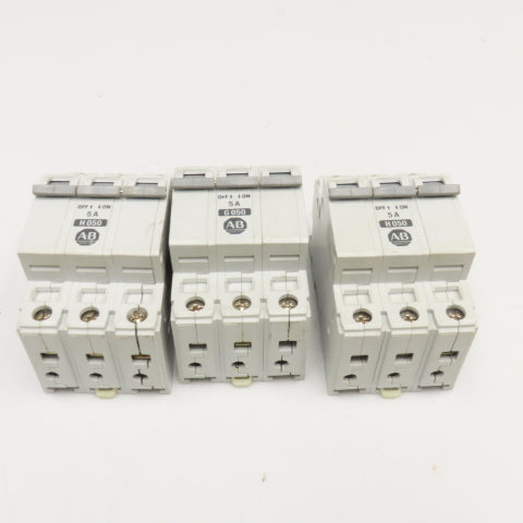 Allen Bradley 1492-CB2 5A 3 Pole Circuit Breaker 480V Lot Of 3