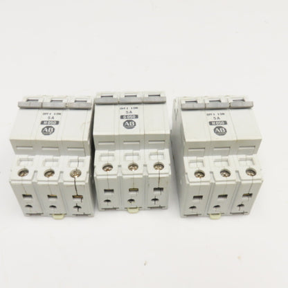Allen Bradley 1492-CB2 5A 3 Pole Circuit Breaker 480V Lot Of 3