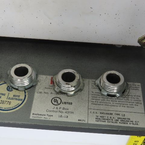 Hoffman A-1008SC 10" x 8" x 4" Electrical Enclosure W/Back Plate & Screw Cover