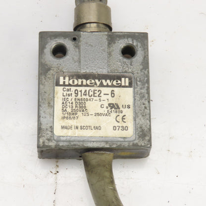 Honeywell 914CE2-6 Roller Plunger Limit Switch 250VAC 18VDC