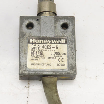 Honeywell 914CE2-6 Roller Plunger Limit Switch 250VAC 18VDC