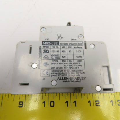 Allen Bradley 1492-CB2 5, 10, 15, 25A Circuit Breaker 2/3 Pole 480V Lot Of 7