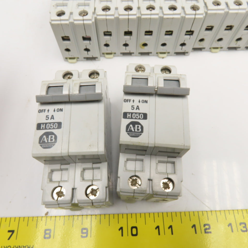 Allen Bradley 1492-CB2 5, 10, 15, 25A Circuit Breaker 2/3 Pole 480V Lot Of 7