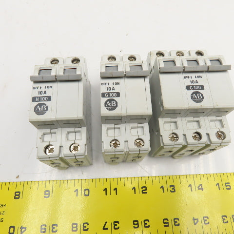 Allen Bradley 1492-CB2 5, 10, 15, 25A Circuit Breaker 2/3 Pole 480V Lot Of 7