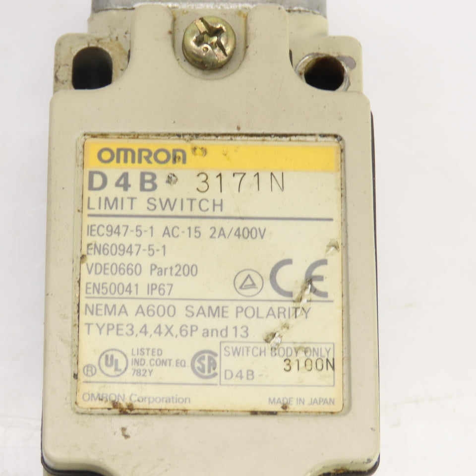Omron DB4-3171N Roller Plunger Limit Switch 400V