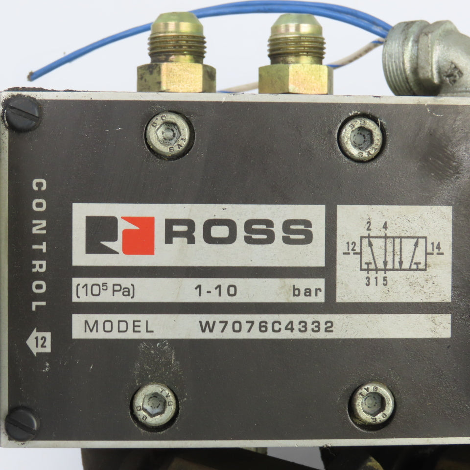 Ross W7076C4332 Double Solenoid Pneumatic Directional Valve 5/2Way 24VDC 1-10BAR