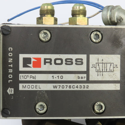 Ross W7076C4332 Double Solenoid Pneumatic Directional Valve 5/2Way 24VDC 1-10BAR