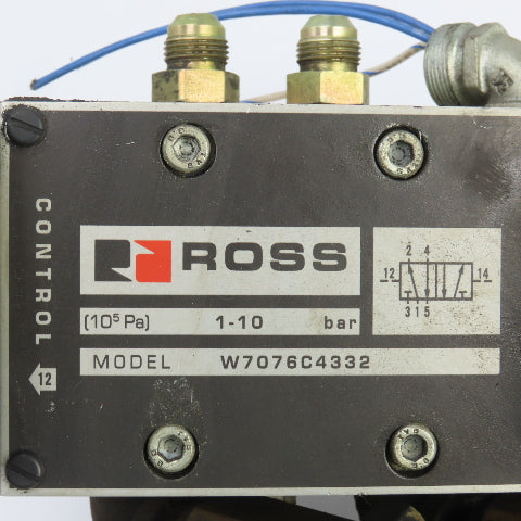 Ross W7076C4332 Double Solenoid Pneumatic Directional Valve 5/2Way 24VDC 1-10BAR