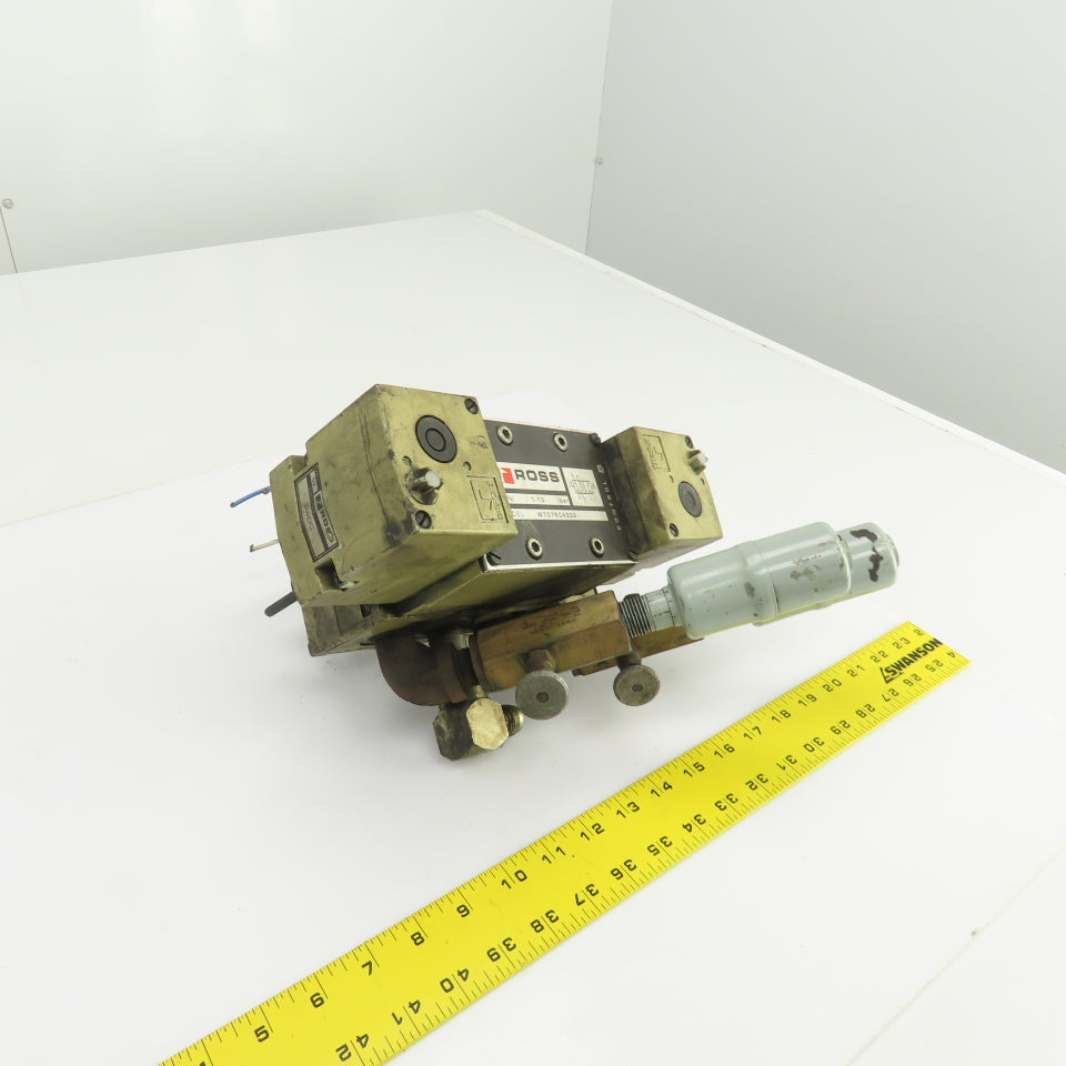 Ross W7076C4332 Double Solenoid Pneumatic Directional Valve 5/2Way 24VDC 1-10BAR