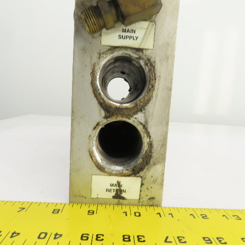26 Port Aluminum Body Pneumatic Supply Manifold 1/4", 3/8", 1-1/4" NPT