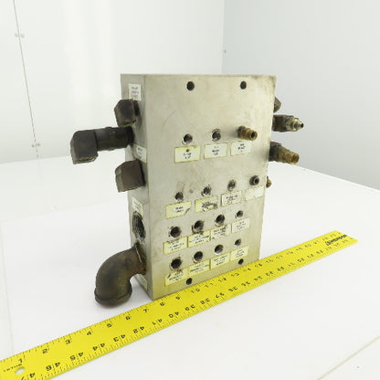 26 Port Aluminum Body Pneumatic Supply Manifold 1/4", 3/8", 1-1/4" NPT