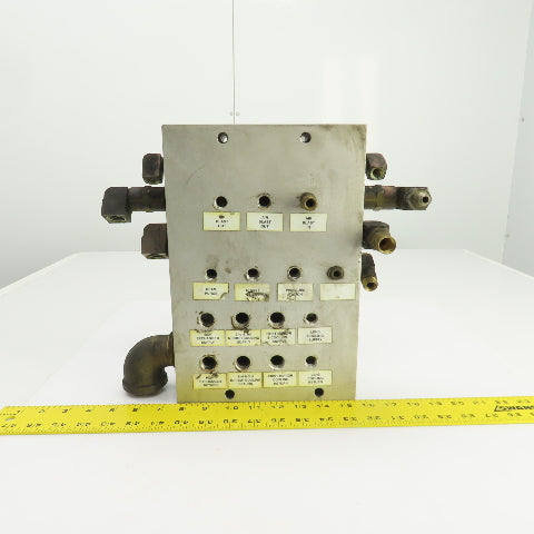 26 Port Aluminum Body Pneumatic Supply Manifold 1/4", 3/8", 1-1/4" NPT