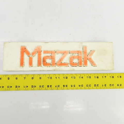 Mazak 13-3/4" x 3-5/8" Machine Name Legend Plate