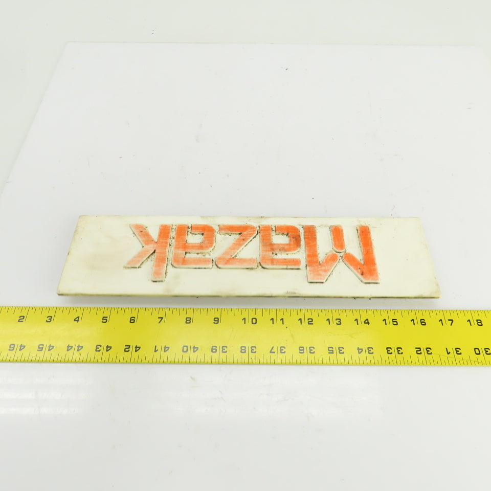 Mazak 13-3/4" x 3-5/8" Machine Name Legend Plate