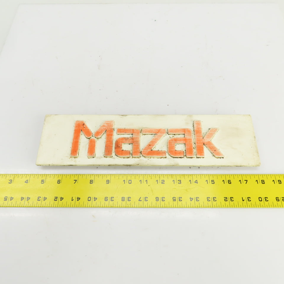 Mazak 13-3/4" x 3-5/8" Machine Name Legend Plate