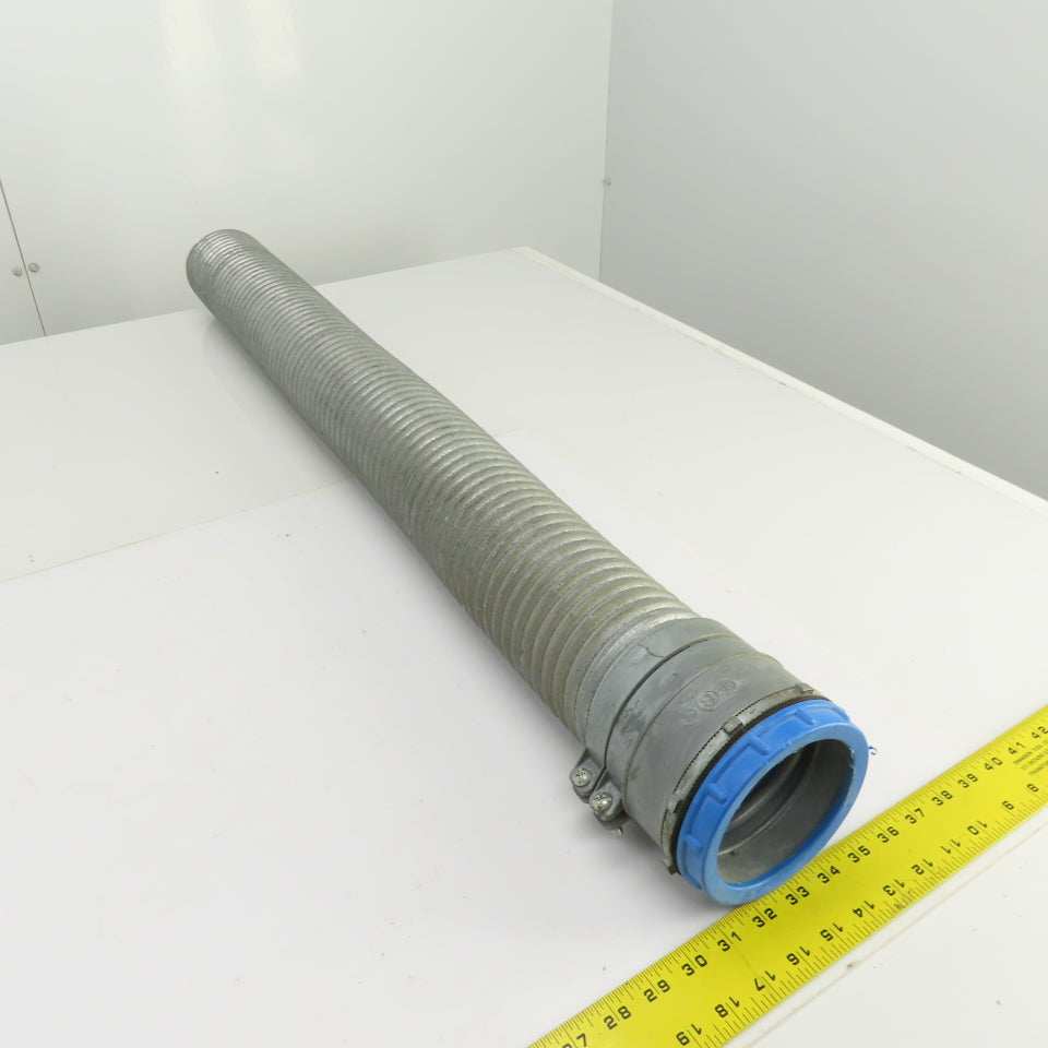 4" ID Corrugated Galvanized Steel Flexible Protective Hose 40-1/2" OAL