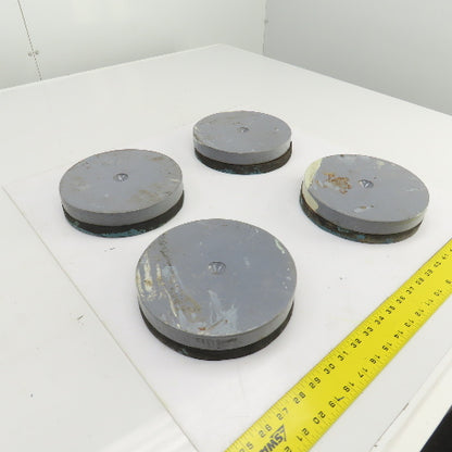 4" OD Rubber Mounted Vibration Absorbing Machine Pad Feet 1-3/4" H Lot Of 4